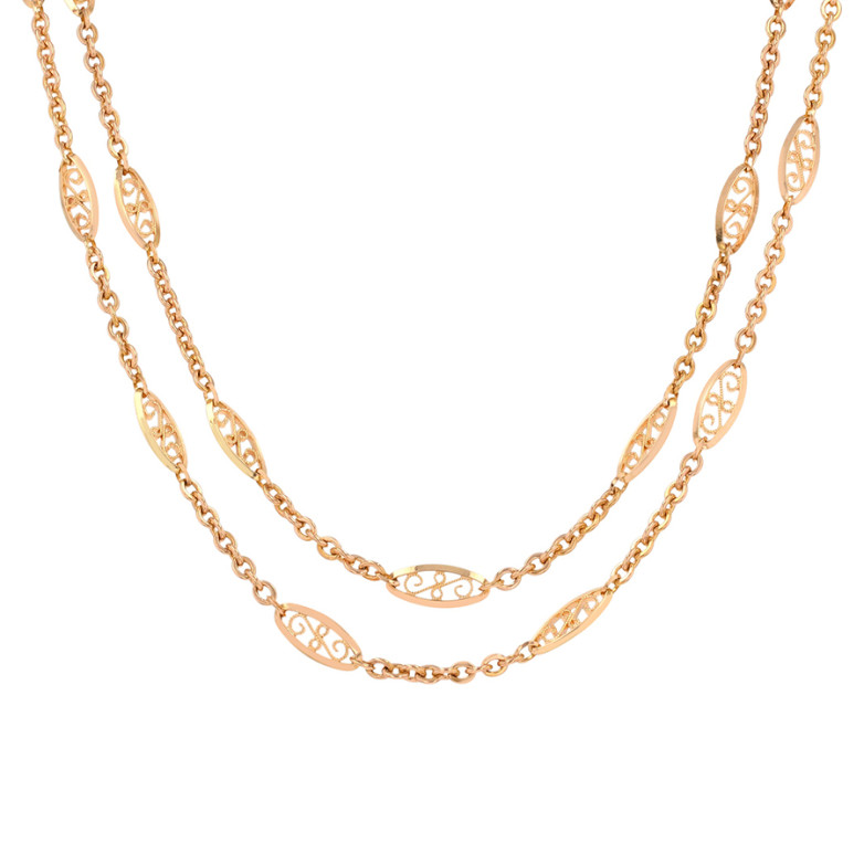 Collier vintage maille filigrane sautoir or jaune 30.97g Comme neuf -  reconditionné disponible sur Gemme Les Bijoux